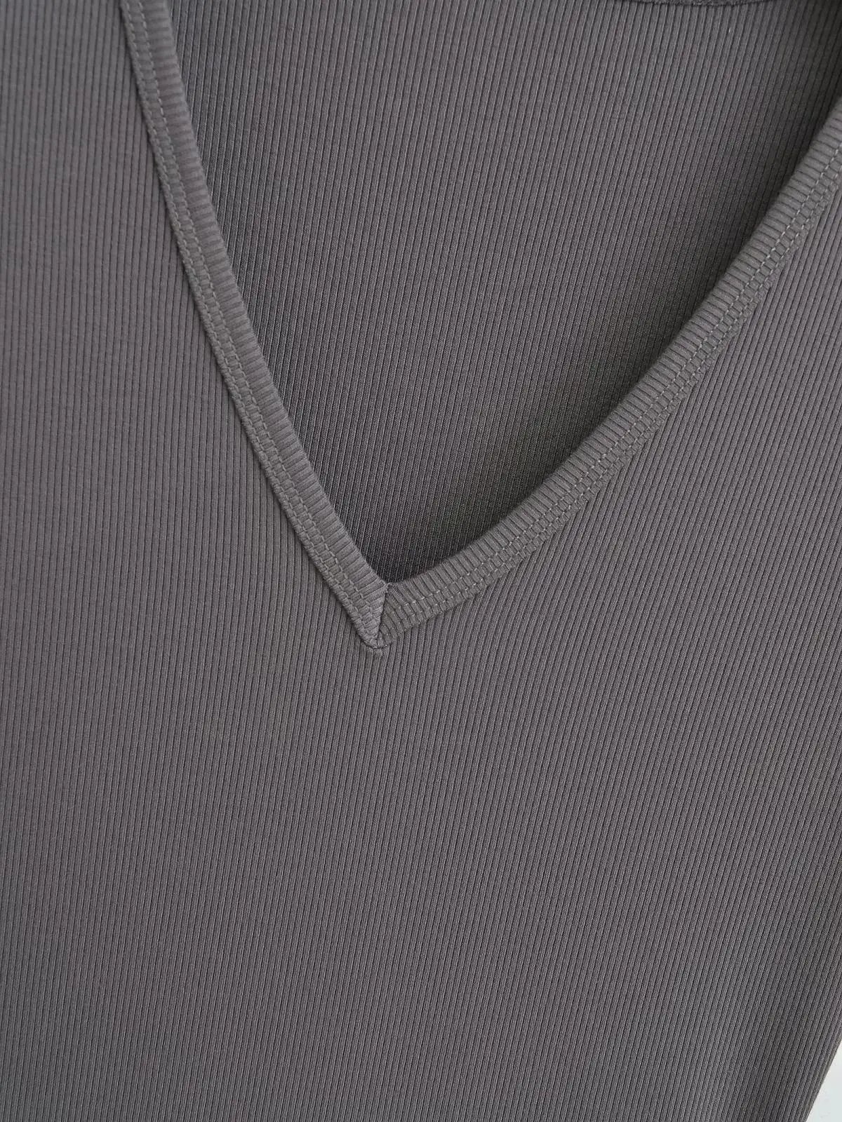 Summer Short Sleeve V-neck Rib Knitted Bodysuits Women Elastic Slim Black White Top Jumpsuits