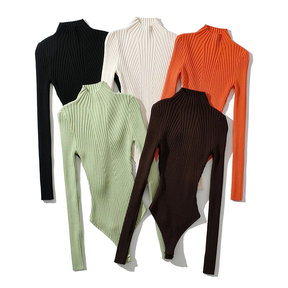 Long sleeve bodysuit fashion sexy lingerie women body knit black bodysuit bodycon body suit ribbed one-pieces sexy tops orange Long sleeve bodysuit fashion sexy lingerie women body knit black bodysuit bodycon body suit ribbed one-pieces sexy tops orange