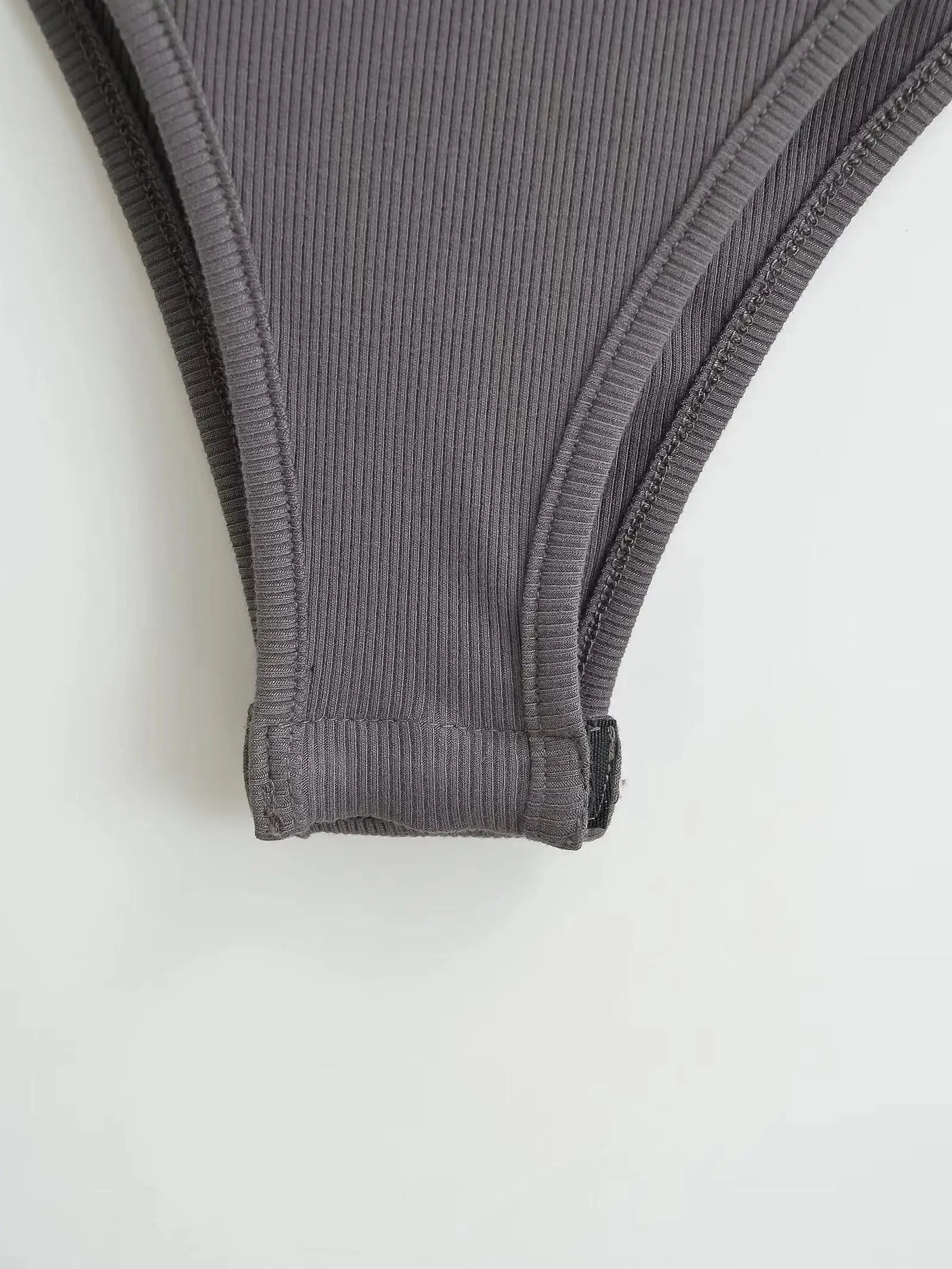 Summer Short Sleeve Square Neck Rib Knitted Bodysuits Women Elastic Slim Black White Top Jumpsuits