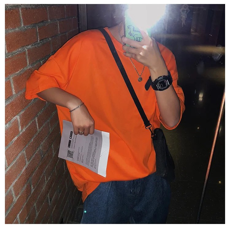 ExtFine 210GSM 100% Cotton T-shirts For Men 2023 Oversized Basic T Shirt Drop-Shoulder Tshirt Streetwear Tops Tee K2Y