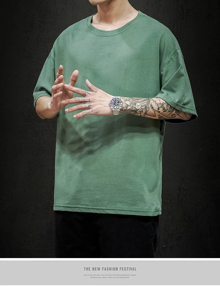 New Summer Men's T Shirt Fashion Solid T Shirt Mens Oversized Hip Hop Short Sleeve Casual Cotton Mens Streetwear Top Tees New Summer Men's T Shirt Fashion Solid T Shirt Mens Oversized Hip Hop Short Sleeve Casual Cotton Mens Streetwear Top Tees