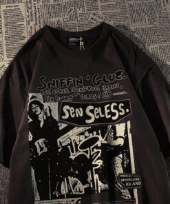 Alternative view of Female T Shirt Retro Short Sleeve T-shirt Men's Loose American T-shirt Oversized T-shirts Print Kawaii Oversized Top Streetwear