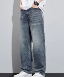 Wide Leg Trendy Denim Jeans Street Wear Summer Autumn High Quality Casual Long All Matching Pants Male Thin Men's Loose