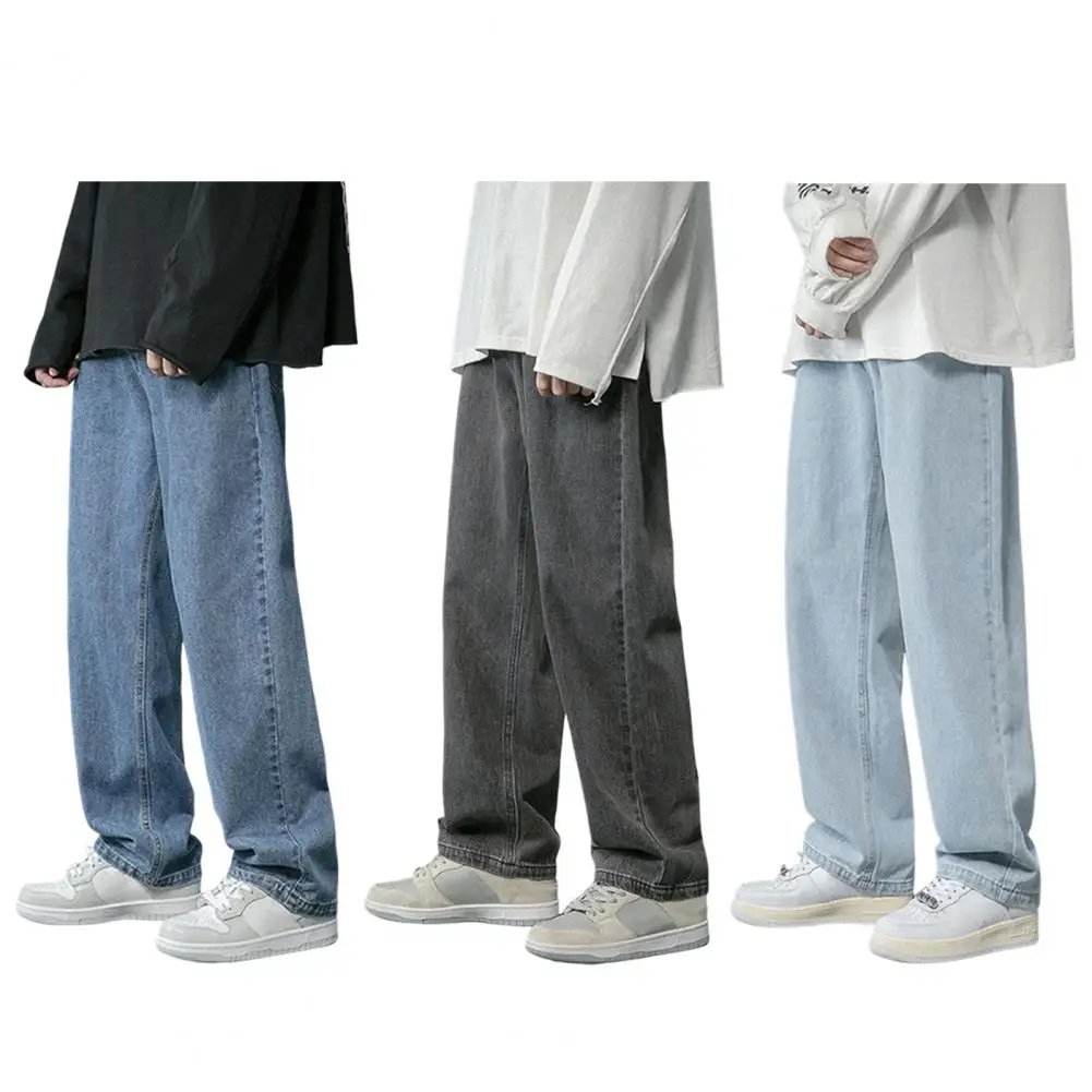 2024 Korean Fashion Men's Straight Wide Leg Jeans Classic Man Loose Baggy Denim Pants High Waist Casual Loose Denim Cargo Pants 2024 Korean Fashion Men's Straight Wide Leg Jeans Classic Man Loose Baggy Denim Pants High Waist Casual Loose Denim Cargo Pants