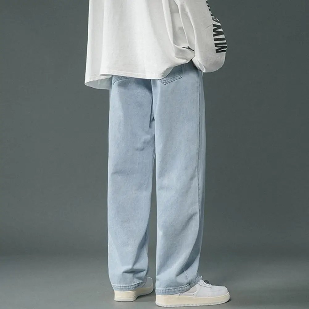 2024 Korean Fashion Men's Straight Wide Leg Jeans Classic Man Loose Baggy Denim Pants High Waist Casual Loose Denim Cargo Pants 2024 Korean Fashion Men's Straight Wide Leg Jeans Classic Man Loose Baggy Denim Pants High Waist Casual Loose Denim Cargo Pants