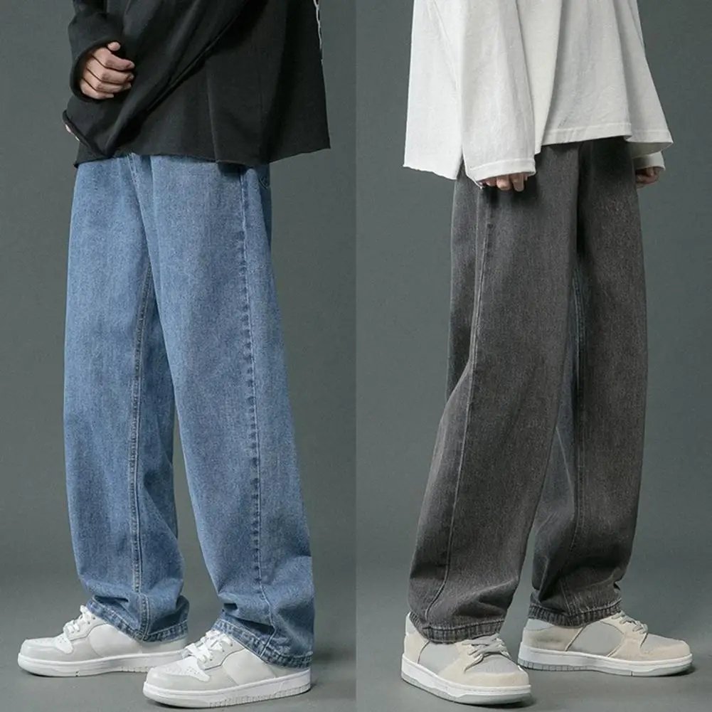 2024 Korean Fashion Men's Straight Wide Leg Jeans Classic Man Loose Baggy Denim Pants High Waist Casual Loose Denim Cargo Pants 2024 Korean Fashion Men's Straight Wide Leg Jeans Classic Man Loose Baggy Denim Pants High Waist Casual Loose Denim Cargo Pants