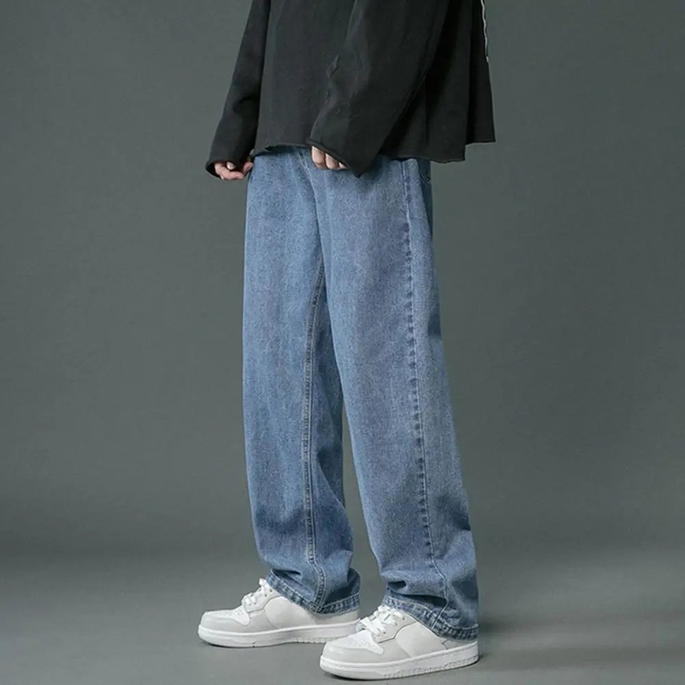 2024 Korean Fashion Men's Straight Wide Leg Jeans Classic Man Loose Baggy Denim Pants High Waist Casual Loose Denim Cargo Pants 2024 Korean Fashion Men's Straight Wide Leg Jeans Classic Man Loose Baggy Denim Pants High Waist Casual Loose Denim Cargo Pants