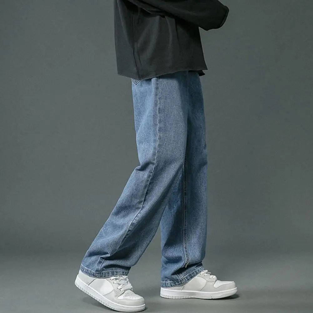 2024 Korean Fashion Men's Straight Wide Leg Jeans Classic Man Loose Baggy Denim Pants High Waist Casual Loose Denim Cargo Pants 2024 Korean Fashion Men's Straight Wide Leg Jeans Classic Man Loose Baggy Denim Pants High Waist Casual Loose Denim Cargo Pants