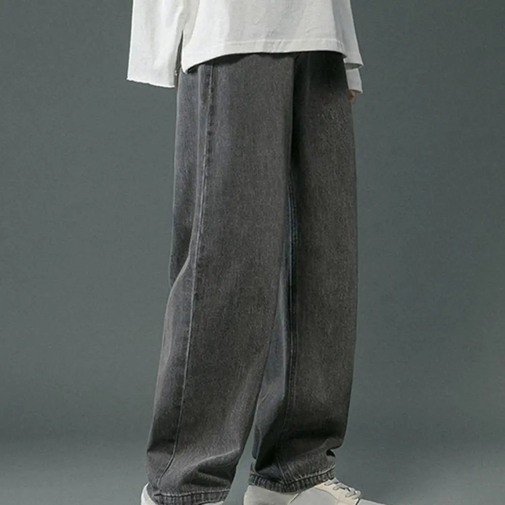 2024 Korean Fashion Men's Straight Wide Leg Jeans Classic Man Loose Baggy Denim Pants High Waist Casual Loose Denim Cargo Pants 2024 Korean Fashion Men's Straight Wide Leg Jeans Classic Man Loose Baggy Denim Pants High Waist Casual Loose Denim Cargo Pants