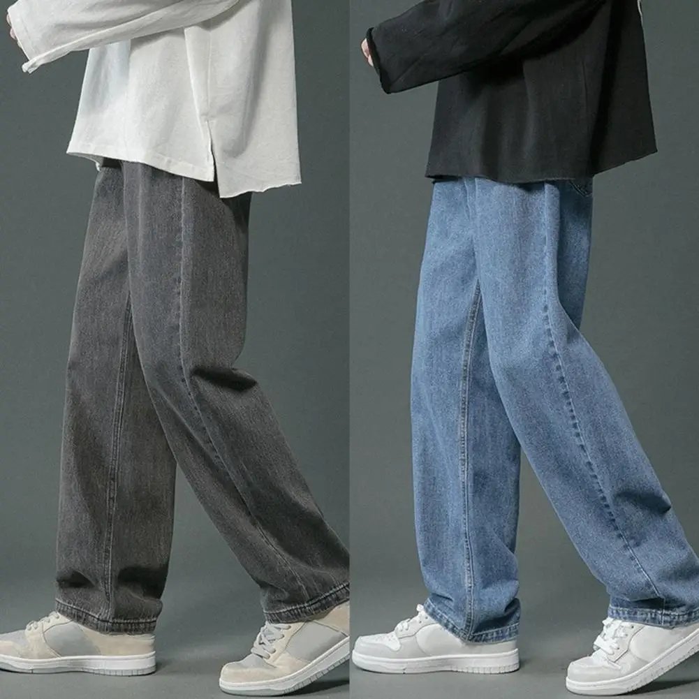 2024 Korean Fashion Men's Straight Wide Leg Jeans Classic Man Loose Baggy Denim Pants High Waist Casual Loose Denim Cargo Pants 2024 Korean Fashion Men's Straight Wide Leg Jeans Classic Man Loose Baggy Denim Pants High Waist Casual Loose Denim Cargo Pants
