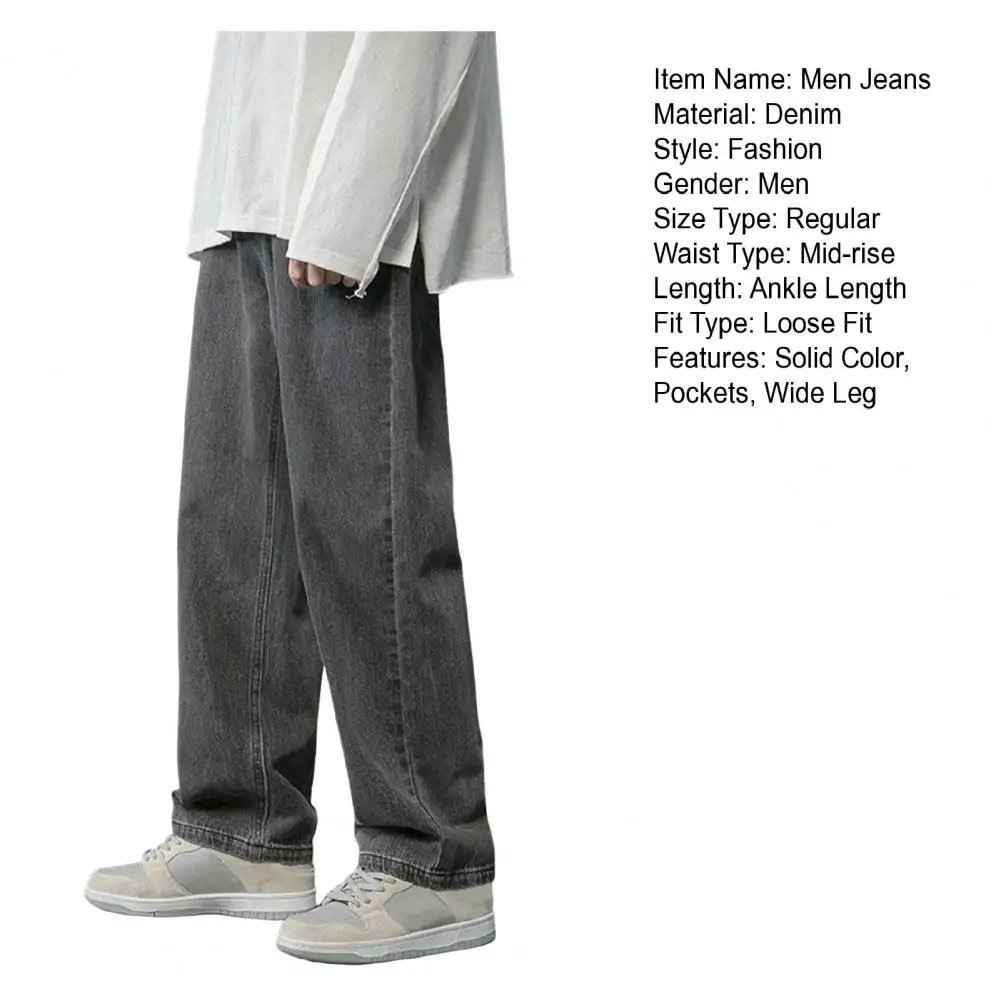 2024 Korean Fashion Men's Straight Wide Leg Jeans Classic Man Loose Baggy Denim Pants High Waist Casual Loose Denim Cargo Pants 2024 Korean Fashion Men's Straight Wide Leg Jeans Classic Man Loose Baggy Denim Pants High Waist Casual Loose Denim Cargo Pants