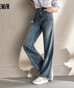 Alternative view of Semir Pants Women High-Rise Cotton Jeans Trousers a Taller Look Autumn 2024 New Wide Leg Pants that Conceal Flesh