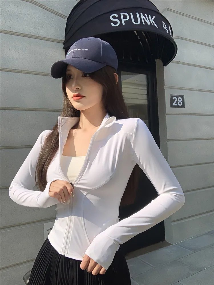 Women's Activewear Jacket Long Sleeve Slim Fit Sunscreen Sweatshirt Thumb Hole Slimming Running Fitness Top Yoga Coat for Women Women's Activewear Jacket Long Sleeve Slim Fit Sunscreen Sweatshirt Thumb Hole Slimming Running Fitness Top Yoga Coat for Women