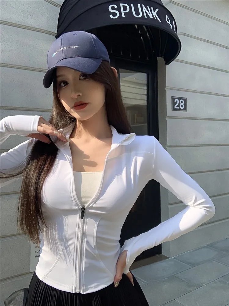 Women's Activewear Jacket Long Sleeve Slim Fit Sunscreen Sweatshirt Thumb Hole Slimming Running Fitness Top Yoga Coat for Women Women's Activewear Jacket Long Sleeve Slim Fit Sunscreen Sweatshirt Thumb Hole Slimming Running Fitness Top Yoga Coat for Women