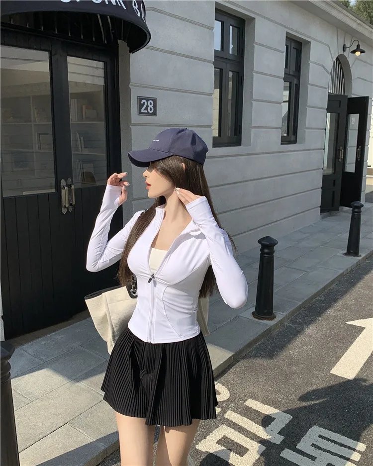 Women's Activewear Jacket Long Sleeve Slim Fit Sunscreen Sweatshirt Thumb Hole Slimming Running Fitness Top Yoga Coat for Women Women's Activewear Jacket Long Sleeve Slim Fit Sunscreen Sweatshirt Thumb Hole Slimming Running Fitness Top Yoga Coat for Women