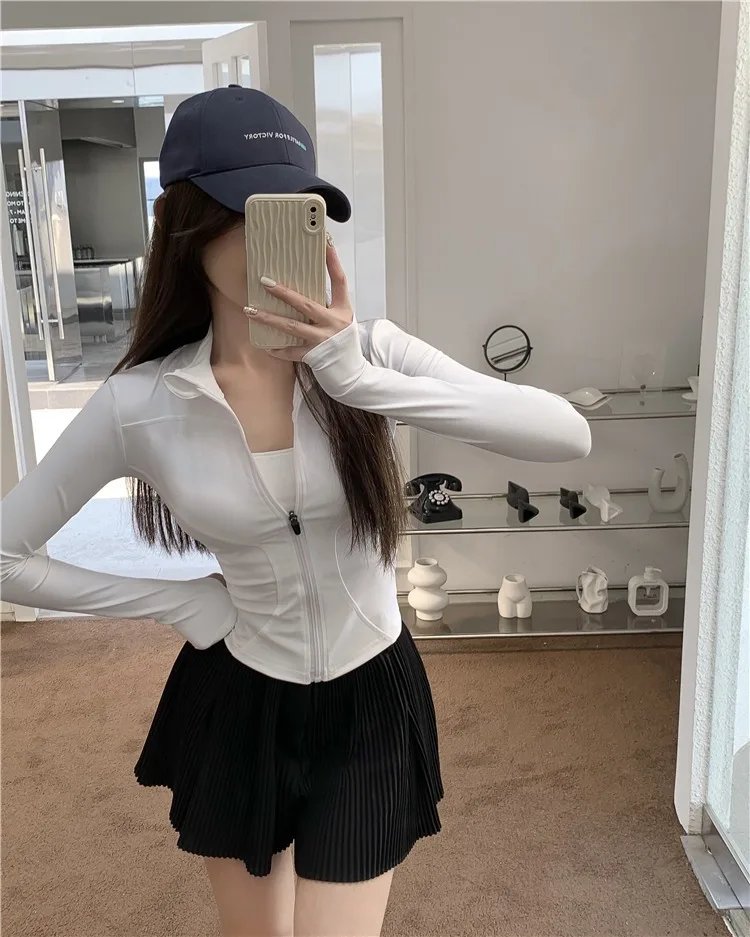 Women's Activewear Jacket Long Sleeve Slim Fit Sunscreen Sweatshirt Thumb Hole Slimming Running Fitness Top Yoga Coat for Women Women's Activewear Jacket Long Sleeve Slim Fit Sunscreen Sweatshirt Thumb Hole Slimming Running Fitness Top Yoga Coat for Women