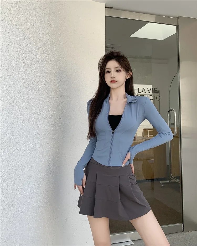 Women's Activewear Jacket Long Sleeve Slim Fit Sunscreen Sweatshirt Thumb Hole Slimming Running Fitness Top Yoga Coat for Women Women's Activewear Jacket Long Sleeve Slim Fit Sunscreen Sweatshirt Thumb Hole Slimming Running Fitness Top Yoga Coat for Women
