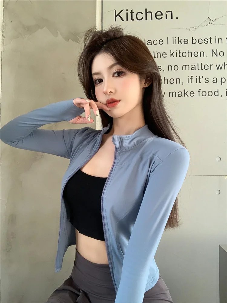 Women's Activewear Jacket Long Sleeve Slim Fit Sunscreen Sweatshirt Thumb Hole Slimming Running Fitness Top Yoga Coat for Women Women's Activewear Jacket Long Sleeve Slim Fit Sunscreen Sweatshirt Thumb Hole Slimming Running Fitness Top Yoga Coat for Women