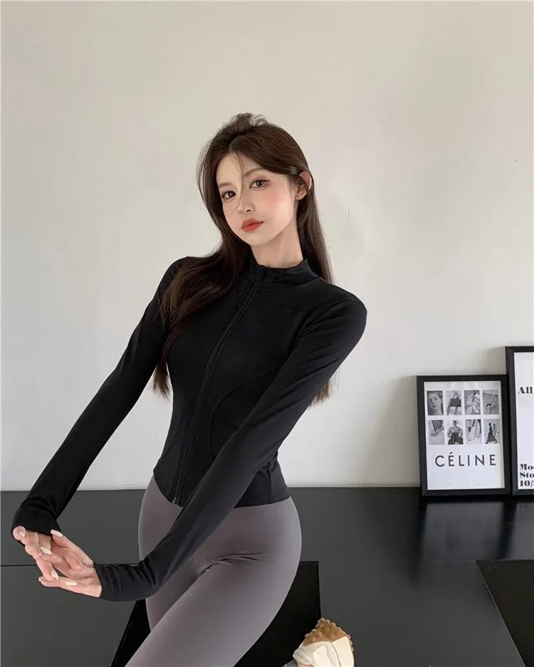 Women's Activewear Jacket Long Sleeve Slim Fit Sunscreen Sweatshirt Thumb Hole Slimming Running Fitness Top Yoga Coat for Women Women's Activewear Jacket Long Sleeve Slim Fit Sunscreen Sweatshirt Thumb Hole Slimming Running Fitness Top Yoga Coat for Women