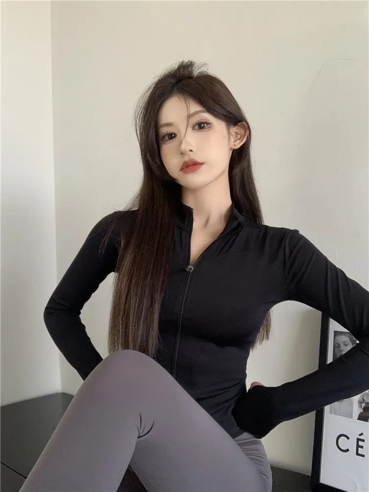 Women's Activewear Jacket Long Sleeve Slim Fit Sunscreen Sweatshirt Thumb Hole Slimming Running Fitness Top Yoga Coat for Women Women's Activewear Jacket Long Sleeve Slim Fit Sunscreen Sweatshirt Thumb Hole Slimming Running Fitness Top Yoga Coat for Women