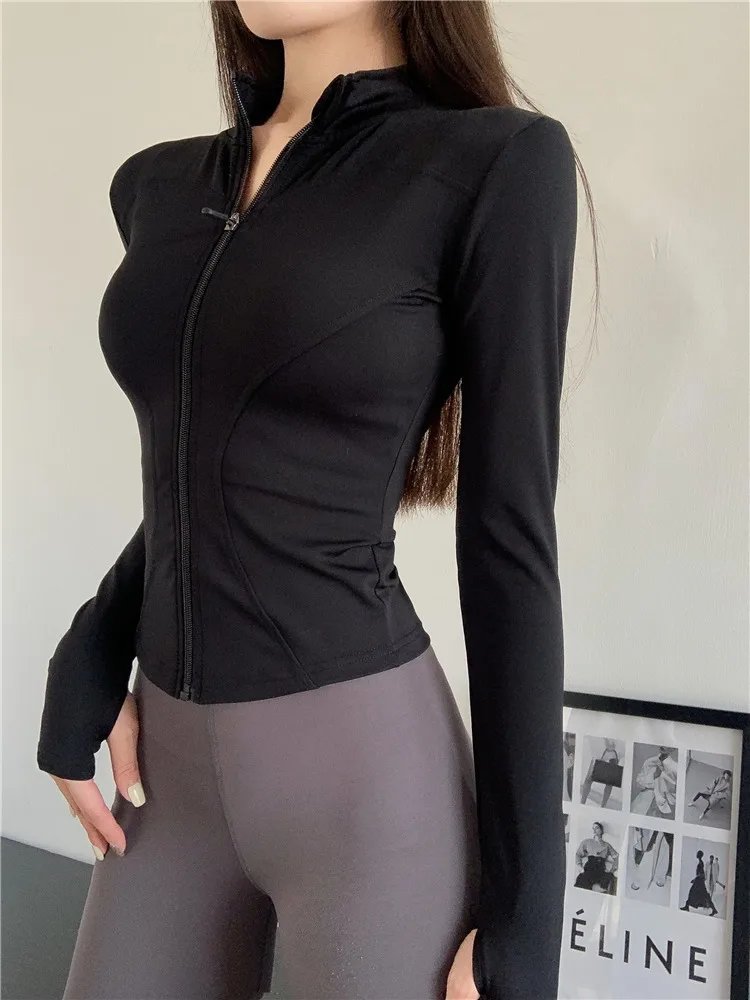 Women's Activewear Jacket Long Sleeve Slim Fit Sunscreen Sweatshirt Thumb Hole Slimming Running Fitness Top Yoga Coat for Women Women's Activewear Jacket Long Sleeve Slim Fit Sunscreen Sweatshirt Thumb Hole Slimming Running Fitness Top Yoga Coat for Women