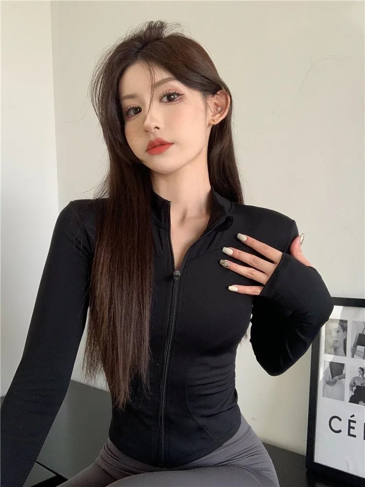 Women's Activewear Jacket Long Sleeve Slim Fit Sunscreen Sweatshirt Thumb Hole Slimming Running Fitness Top Yoga Coat for Women Women's Activewear Jacket Long Sleeve Slim Fit Sunscreen Sweatshirt Thumb Hole Slimming Running Fitness Top Yoga Coat for Women