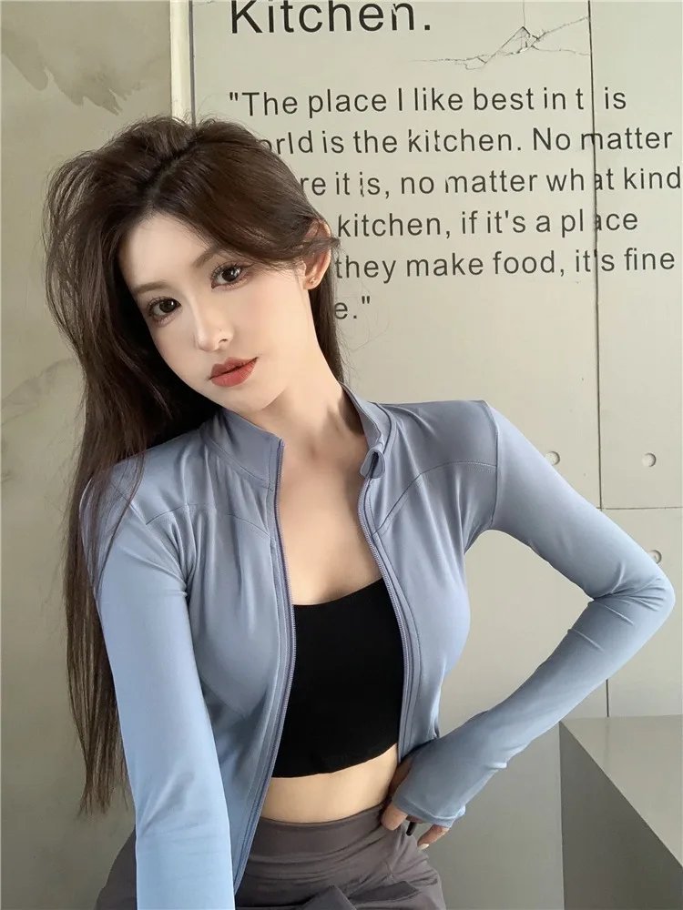 Women's Activewear Jacket Long Sleeve Slim Fit Sunscreen Sweatshirt Thumb Hole Slimming Running Fitness Top Yoga Coat for Women Women's Activewear Jacket Long Sleeve Slim Fit Sunscreen Sweatshirt Thumb Hole Slimming Running Fitness Top Yoga Coat for Women