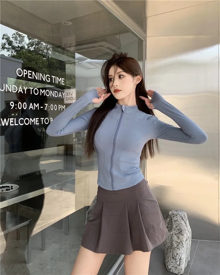 Women's Activewear Jacket Long Sleeve Slim Fit Sunscreen Sweatshirt Thumb Hole Slimming Running Fitness Top Yoga Coat for Women Women's Activewear Jacket Long Sleeve Slim Fit Sunscreen Sweatshirt Thumb Hole Slimming Running Fitness Top Yoga Coat for Women