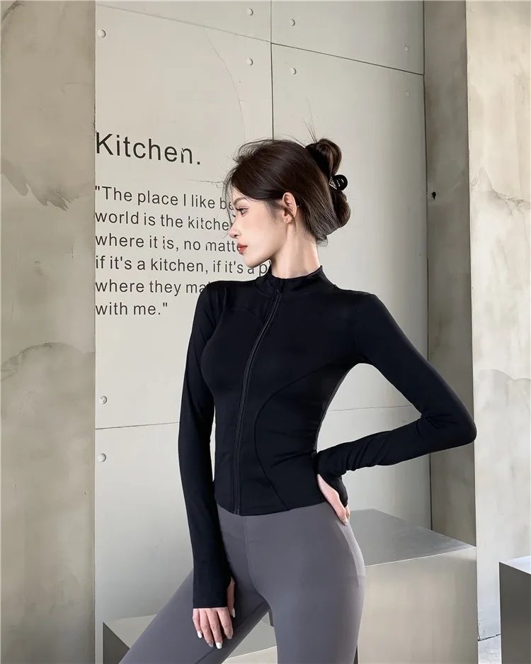 Women's Activewear Jacket Long Sleeve Slim Fit Sunscreen Sweatshirt Thumb Hole Slimming Running Fitness Top Yoga Coat for Women Women's Activewear Jacket Long Sleeve Slim Fit Sunscreen Sweatshirt Thumb Hole Slimming Running Fitness Top Yoga Coat for Women