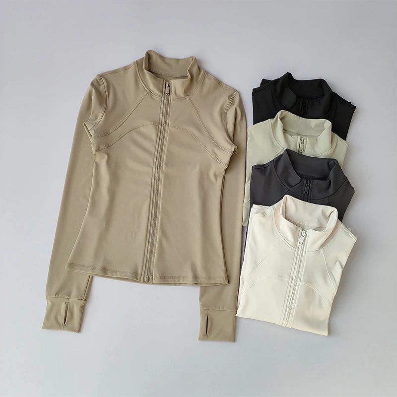 Yoga Suit Women's High-end Standing Collar Long Sleeved Sports Jacket Running Training Fitness Top Windproof Running Suit Yoga Suit Women's High-end Standing Collar Long Sleeved Sports Jacket Running Training Fitness Top Windproof Running Suit