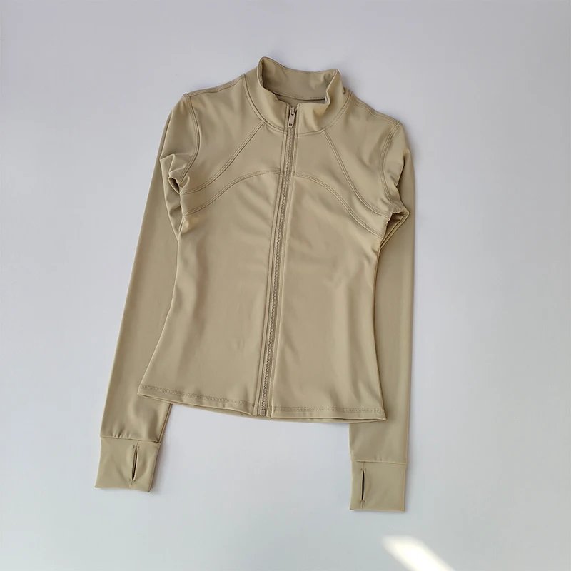 Yoga Suit Women's High-end Standing Collar Long Sleeved Sports Jacket Running Training Fitness Top Windproof Running Suit Yoga Suit Women's High-end Standing Collar Long Sleeved Sports Jacket Running Training Fitness Top Windproof Running Suit