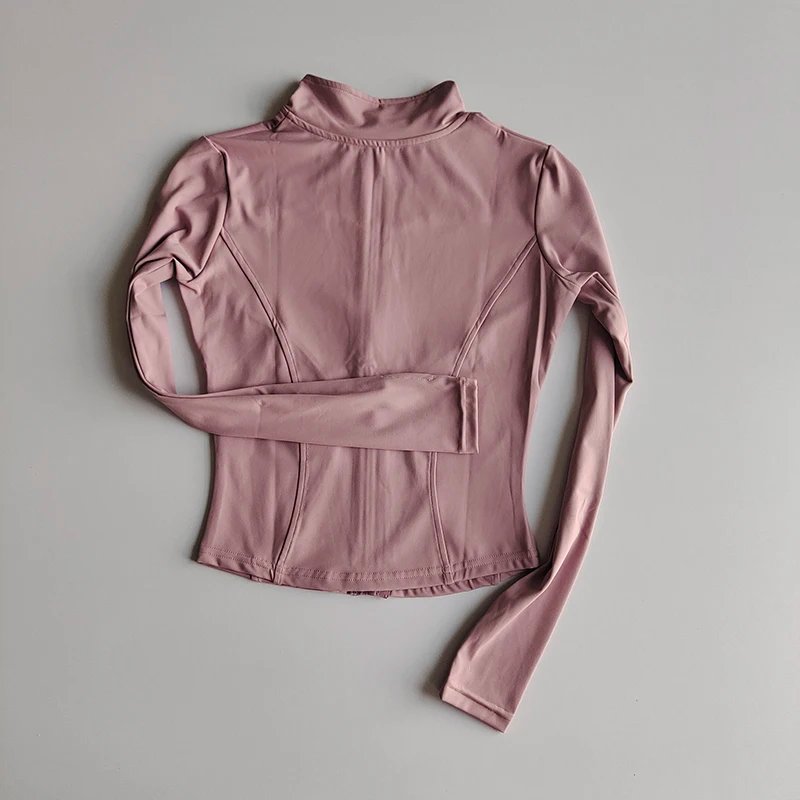 Outdoor Sports Long Sleeved Women Slim Yoga Clothes Quick Dry Zipper Cardigan Stand Up Collar Jacket Running Fitness Jacket Top Outdoor Sports Long Sleeved Women Slim Yoga Clothes Quick Dry Zipper Cardigan Stand Up Collar Jacket Running Fitness Jacket Top