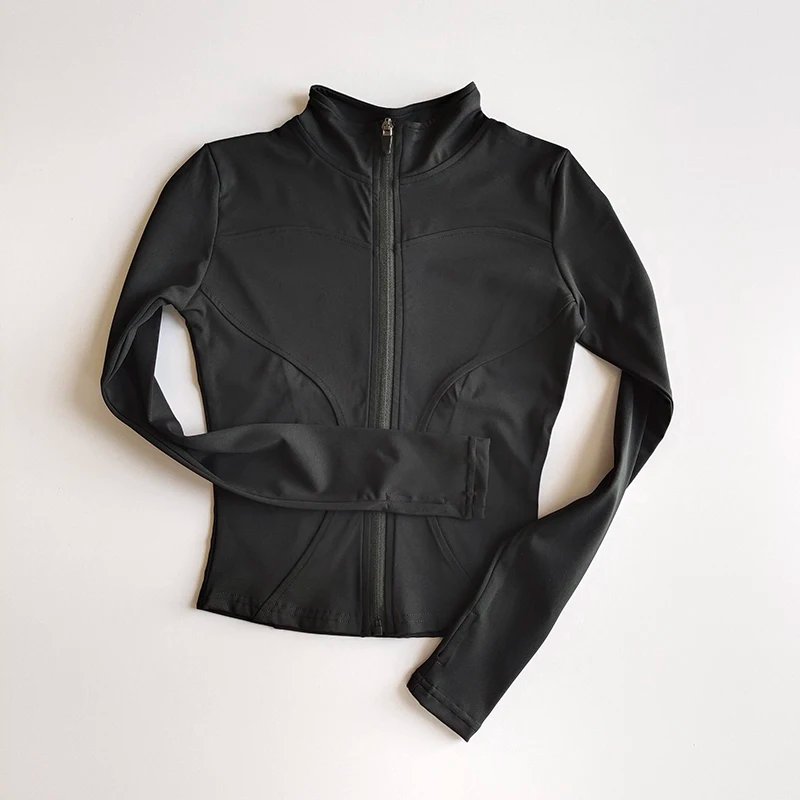 Outdoor Sports Long Sleeved Women Slim Yoga Clothes Quick Dry Zipper Cardigan Stand Up Collar Jacket Running Fitness Jacket Top Outdoor Sports Long Sleeved Women Slim Yoga Clothes Quick Dry Zipper Cardigan Stand Up Collar Jacket Running Fitness Jacket Top