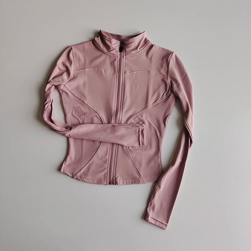 Outdoor Sports Long Sleeved Women Slim Yoga Clothes Quick Dry Zipper Cardigan Stand Up Collar Jacket Running Fitness Jacket Top Outdoor Sports Long Sleeved Women Slim Yoga Clothes Quick Dry Zipper Cardigan Stand Up Collar Jacket Running Fitness Jacket Top