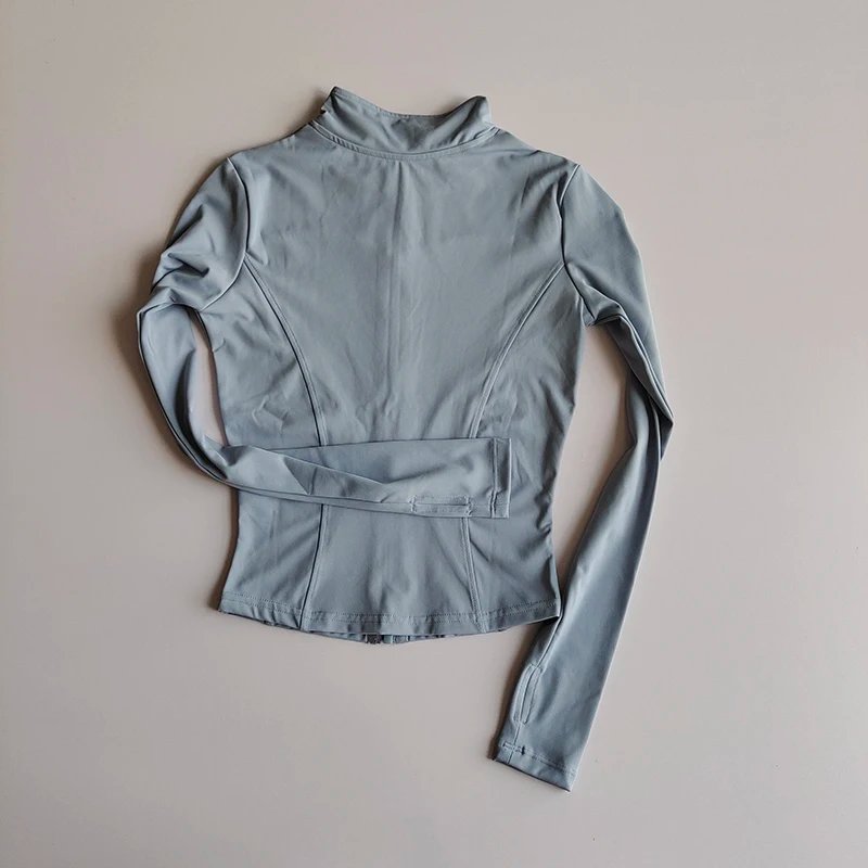 Outdoor Sports Long Sleeved Women Slim Yoga Clothes Quick Dry Zipper Cardigan Stand Up Collar Jacket Running Fitness Jacket Top Outdoor Sports Long Sleeved Women Slim Yoga Clothes Quick Dry Zipper Cardigan Stand Up Collar Jacket Running Fitness Jacket Top