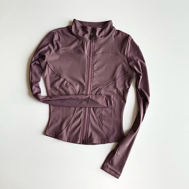 Outdoor Sports Long Sleeved Women Slim Yoga Clothes Quick Dry Zipper Cardigan Stand Up Collar Jacket Running Fitness Jacket Top Outdoor Sports Long Sleeved Women Slim Yoga Clothes Quick Dry Zipper Cardigan Stand Up Collar Jacket Running Fitness Jacket Top