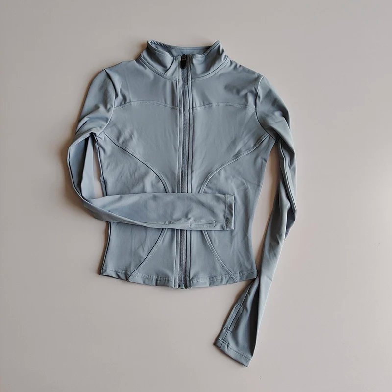 Outdoor Sports Long Sleeved Women Slim Yoga Clothes Quick Dry Zipper Cardigan Stand Up Collar Jacket Running Fitness Jacket Top Outdoor Sports Long Sleeved Women Slim Yoga Clothes Quick Dry Zipper Cardigan Stand Up Collar Jacket Running Fitness Jacket Top