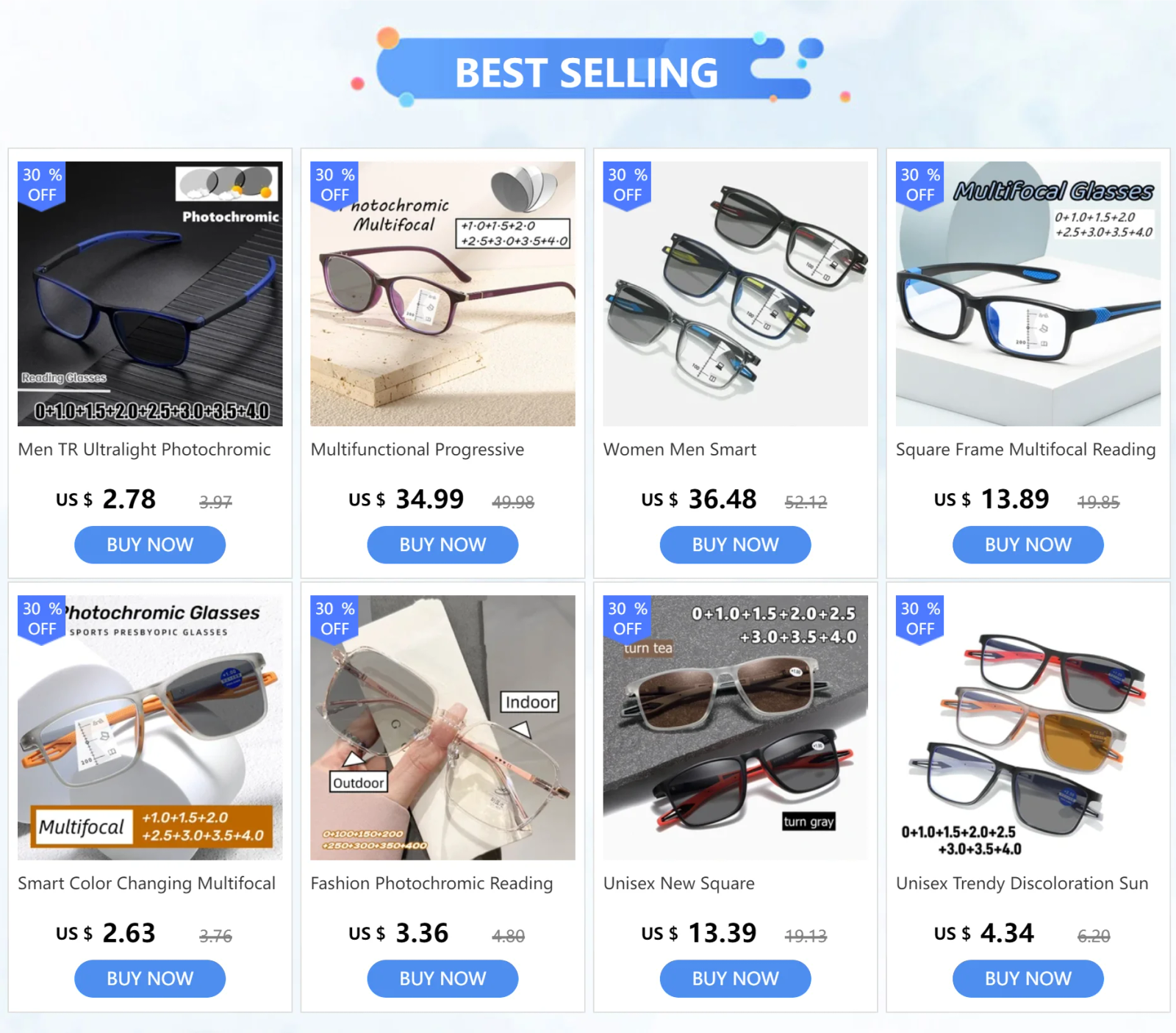 Photochromic TR90 Anti-blue Light Multifocal Reading Glasses New Progressive Near Far Eyewear Men Women Sports Eyeglasses