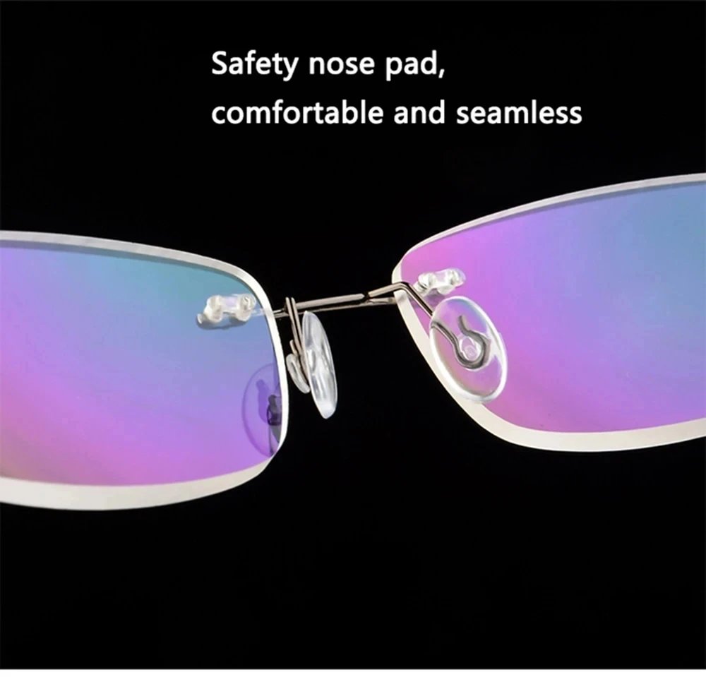 Anti Blue Flexible Ultralight Rimless Memory Titanium Reading Glasses for Men Presbyopic Eyeglasses Strength +1.0~+3.5 Anti Blue Flexible Ultralight Rimless Memory Titanium Reading Glasses for Men Presbyopic Eyeglasses Strength +1.0~+3.5