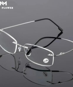 Anti Blue Flexible Ultralight Rimless Memory Titanium Reading Glasses for Men Presbyopic Eyeglasses Strength +1.0~+3.5