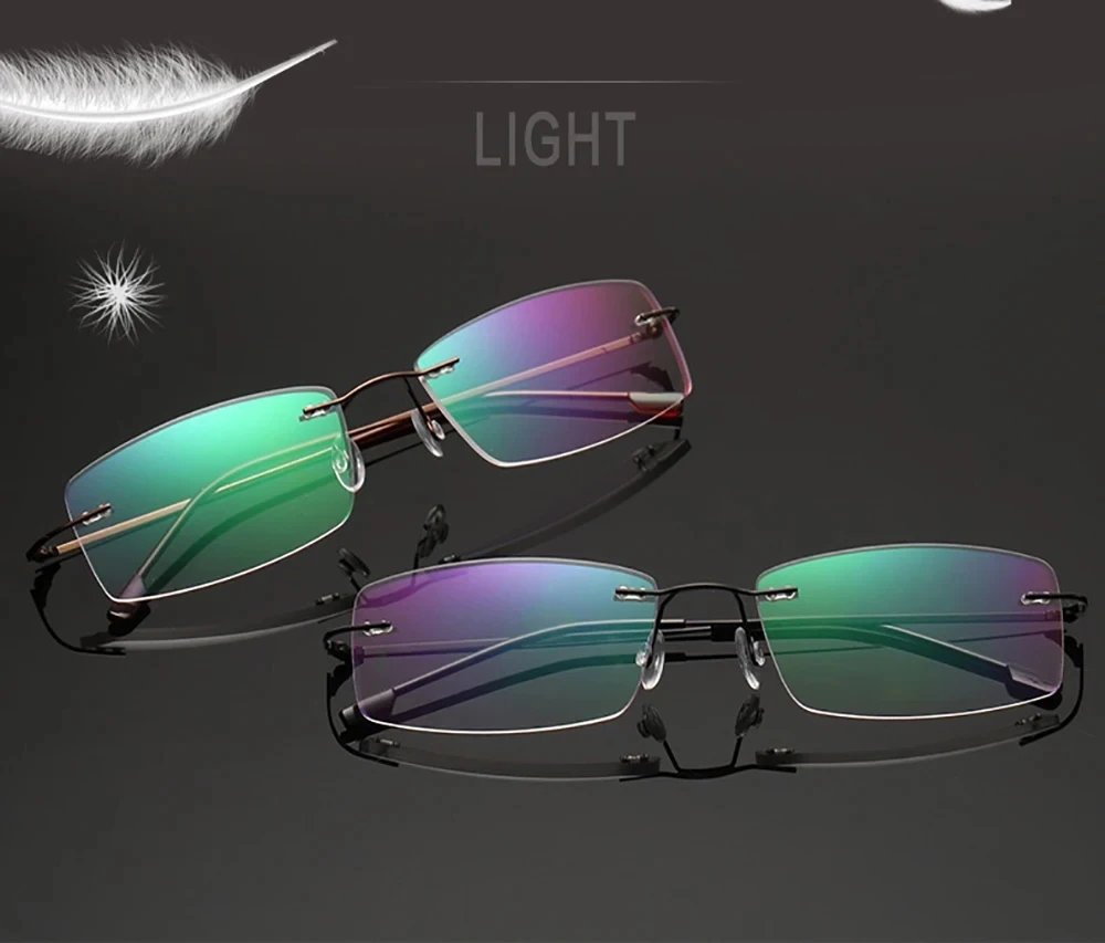Anti Blue Flexible Ultralight Rimless Memory Titanium Reading Glasses for Men Presbyopic Eyeglasses Strength +1.0~+3.5 Anti Blue Flexible Ultralight Rimless Memory Titanium Reading Glasses for Men Presbyopic Eyeglasses Strength +1.0~+3.5