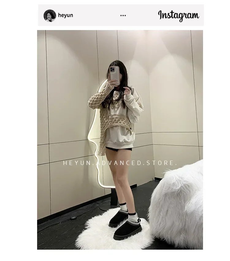Snow Boots for Women 2023 Winter New Cashmere Warm Thick Soles Without Heel-covered Hair Half Slipper Cotton Shoes for Women Snow Boots for Women 2023 Winter New Cashmere Warm Thick Soles Without Heel-covered Hair Half Slipper Cotton Shoes for Women