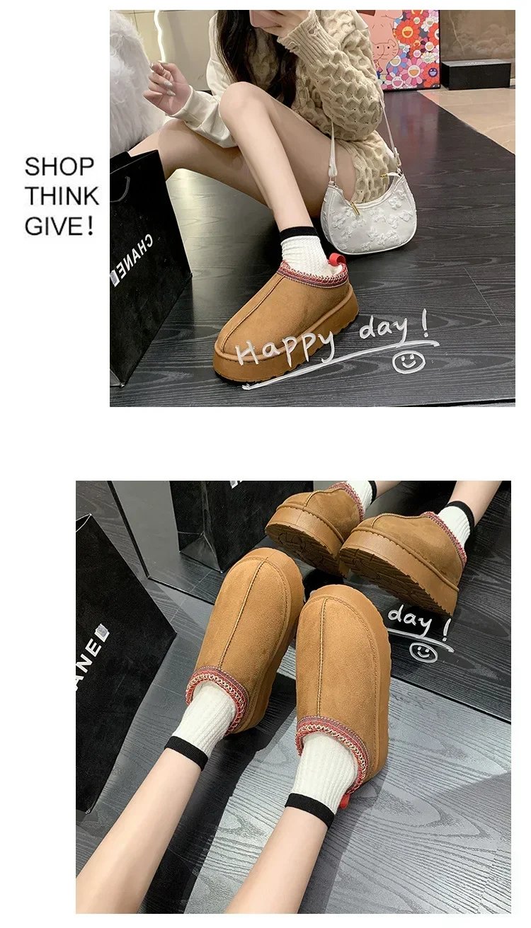 Snow Boots for Women 2023 Winter New Cashmere Warm Thick Soles Without Heel-covered Hair Half Slipper Cotton Shoes for Women Snow Boots for Women 2023 Winter New Cashmere Warm Thick Soles Without Heel-covered Hair Half Slipper Cotton Shoes for Women