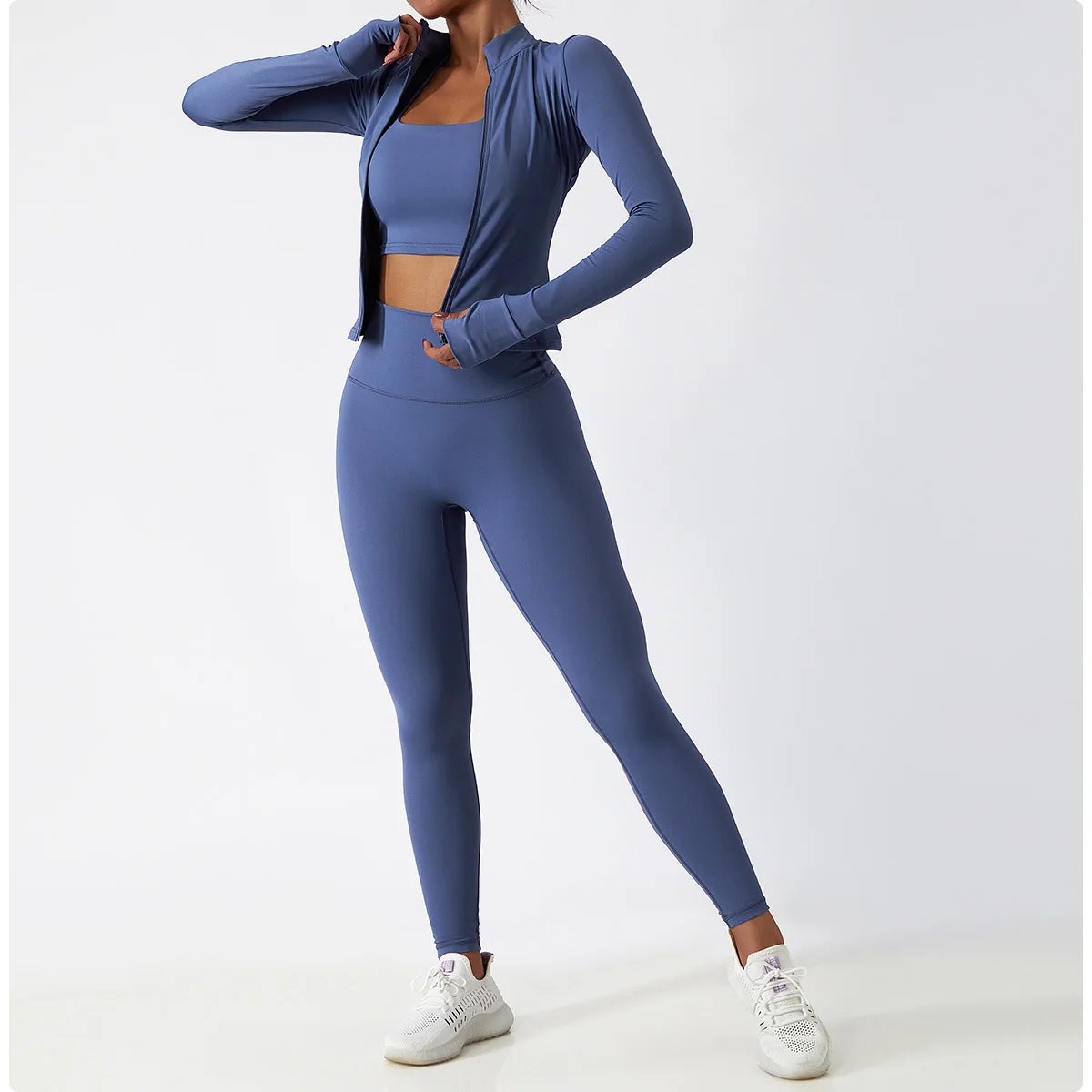 Women Zip Fitness Yoga Shirt Winter Warm Gym Top Woman Yoga Long Sleeve Sports Jacket Activewear Running Coats Workout Clothes