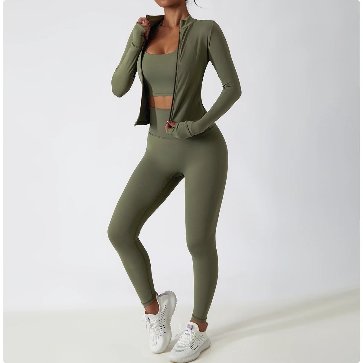 Women Zip Fitness Yoga Shirt Winter Warm Gym Top Woman Yoga Long Sleeve Sports Jacket Activewear Running Coats Workout Clothes