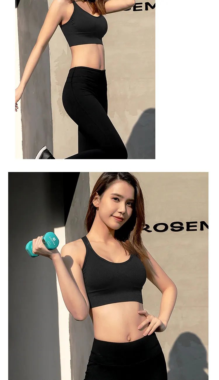 Shockproof Quick Dry Sports Bra Women Padded Gather Yoga Bra Push Up Gym Running Bra Seamless Workout Fitness Bra Top