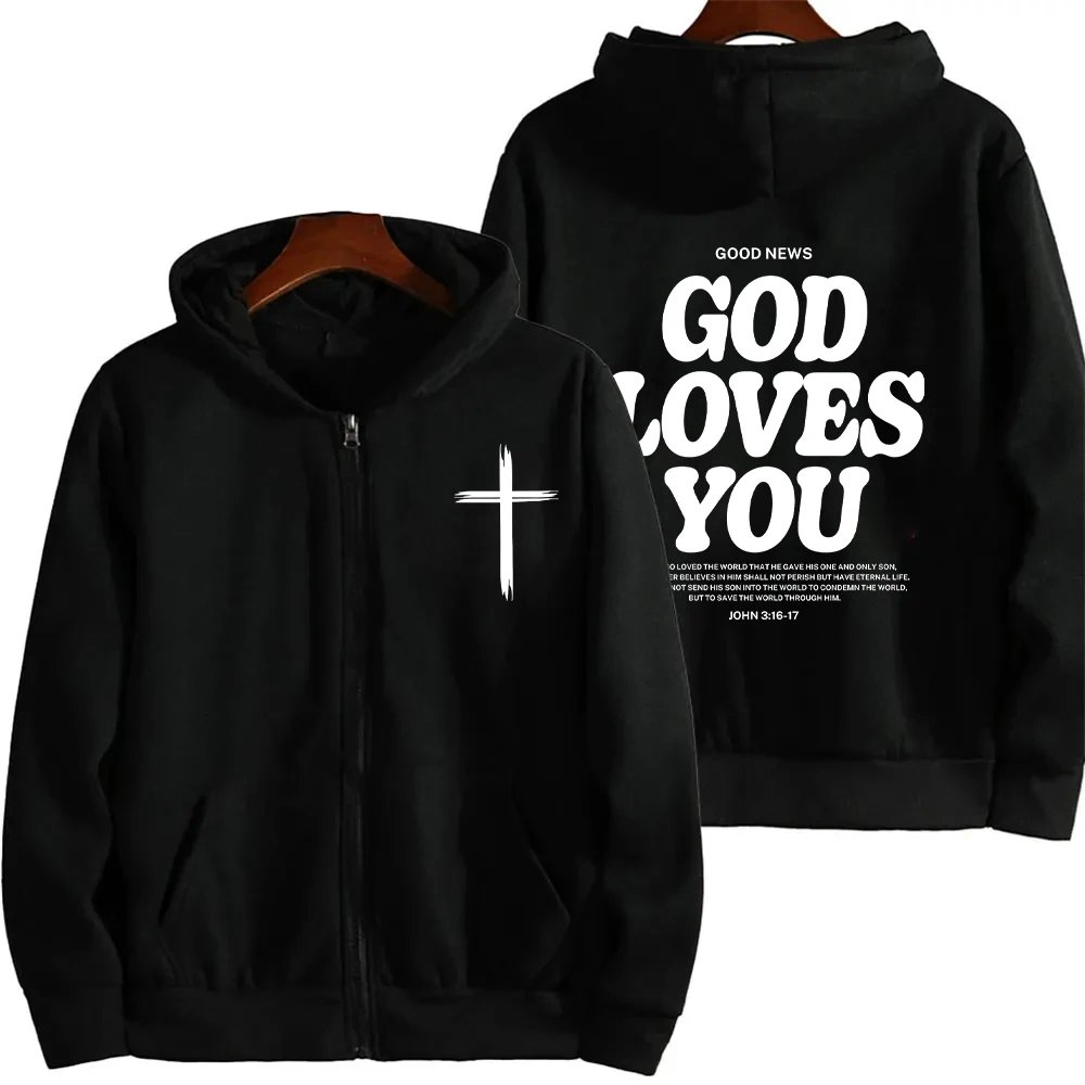 Harajuku Aesthetic Christian Jesus Hoodie Bible Verse God Loves You Hooded Hoodies Women Vintage Zip Sweatshirts Streetwear Y2K Harajuku Aesthetic Christian Jesus Hoodie Bible Verse God Loves You Hooded Hoodies Women Vintage Zip Sweatshirts Streetwear Y2K