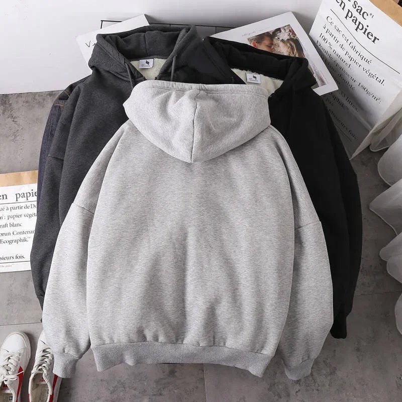 Velvet Thick Warm Winter Oversized Hoodie Coat Zip Up Sweatshirt Winter Top Plus Size Women's Coat Plush Jacket Solid Color Velvet Thick Warm Winter Oversized Hoodie Coat Zip Up Sweatshirt Winter Top Plus Size Women's Coat Plush Jacket Solid Color