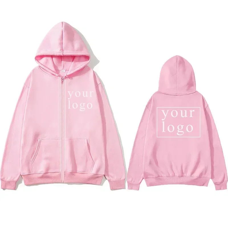 2024 New Fashion: Personalized Customization of Your Own Design Brand Logo/Images, Men's and Women's DIY Zipper Open Hoodies any