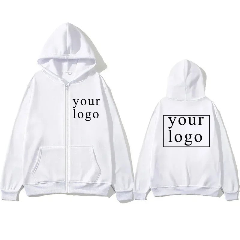 2024 New Fashion: Personalized Customization of Your Own Design Brand Logo/Images, Men's and Women's DIY Zipper Open Hoodies any